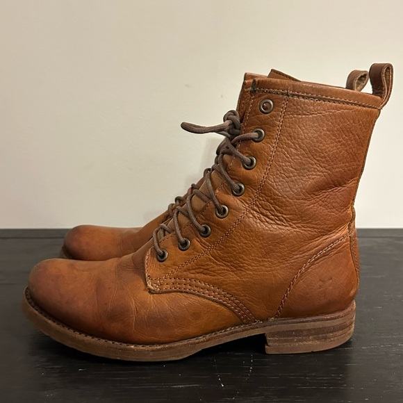 Frye Veronica Combat Boot Brown Lace Up #3476276 Women’s Size 7.5 B - Picture 2 of 11